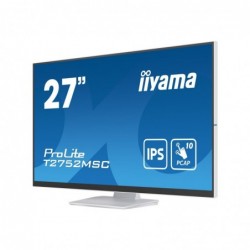 IIYAMA T2752MSC-W1 27inch WHITE Bonded PCAP 10P Touch 1920x1080 IPS-panel Flat Bezel Free Glass Front HDMI Displayport 360cd/m2 IIYAMA T2752MSC-W1 27inch WHITE Bonded PCAP 10P Touch 1920x1080 IPS-panel Flat Bezel Free Glass Front HDMI Displayport 360cd/m2
