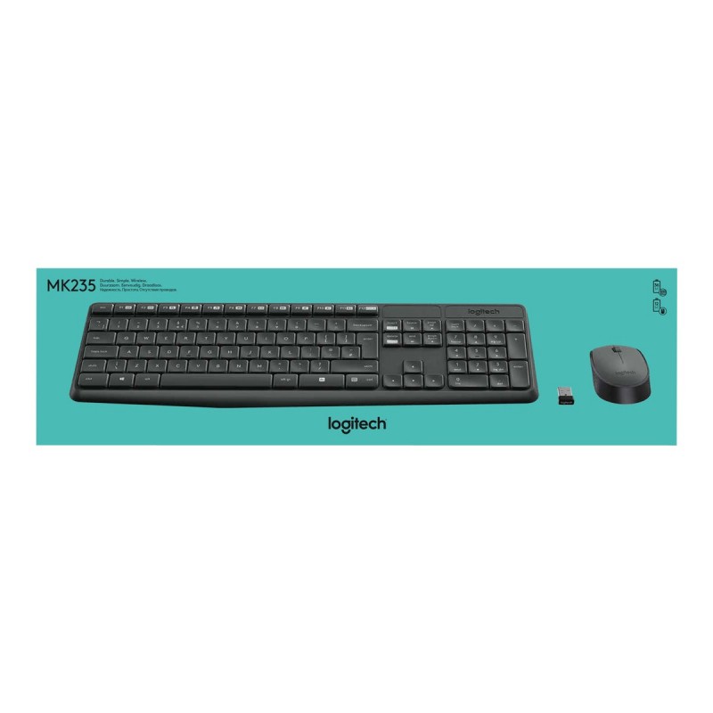 LOGITECH MK235 Keyboard and mouse set wireless 2.4 GHz Nordic (PAN)