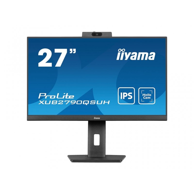 IIYAMA XUB2790QSUH-B1 27inch IPS QHD LED 250cd/m2 0.4ms DP HDMI USB-C USB-Hub 3xOut v3.2 Hello Webcam & Mic Speakers Height Adj. IIYAMA XUB2790QSUH-B1 27inch IPS QHD LED 250cd/m2 0.4ms DP HDMI USB-C USB-Hub 3xOut v3.2 Hello Webcam & Mic Speakers Height Adj.