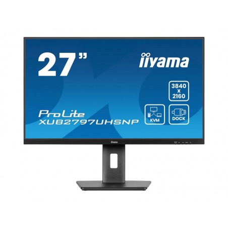IIYAMA XUB2797UHSNP-B1 27inch IPS UHD 350cd/m2 4ms HDMI DP USB-C Dock LAN Speakers 15cm height adj. Stand (P) IIYAMA XUB2797UHSNP-B1 27inch IPS UHD 350cd/m2 4ms HDMI DP USB-C Dock LAN Speakers 15cm height adj. Stand (P)