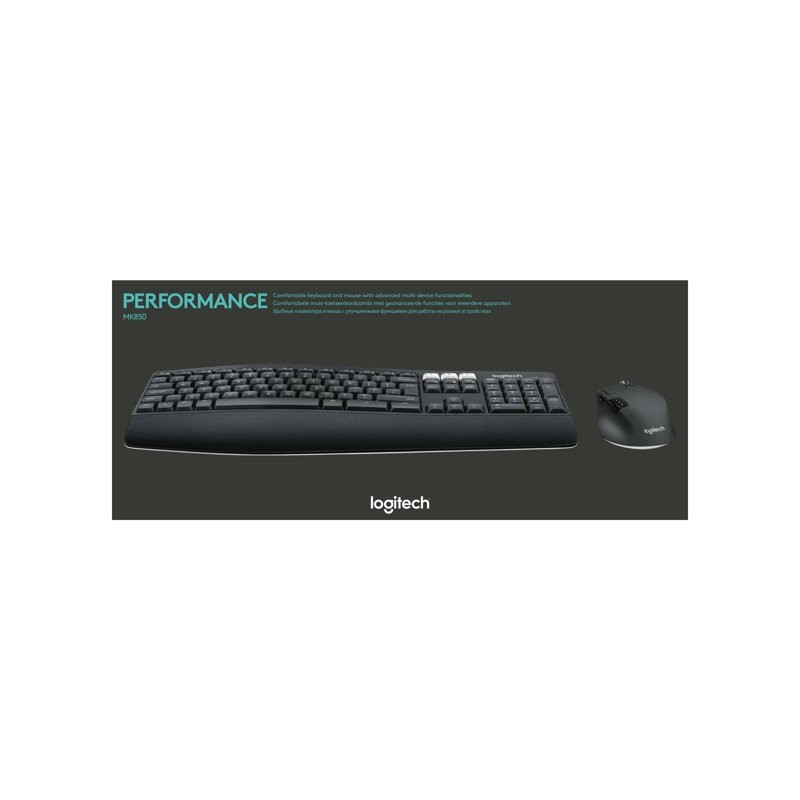 LOGITECH MK850 Performance Wireless Keyboard and Mouse Combo - 2.4GHZ/BT (UK) INTNL