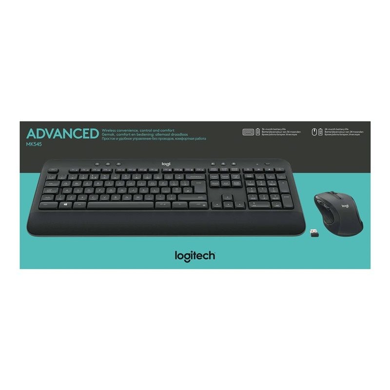LOGITECH 920-008923 Logitech klawiatura bezprzewodowa + mysz MK545 ADVANCED, Czarna, US