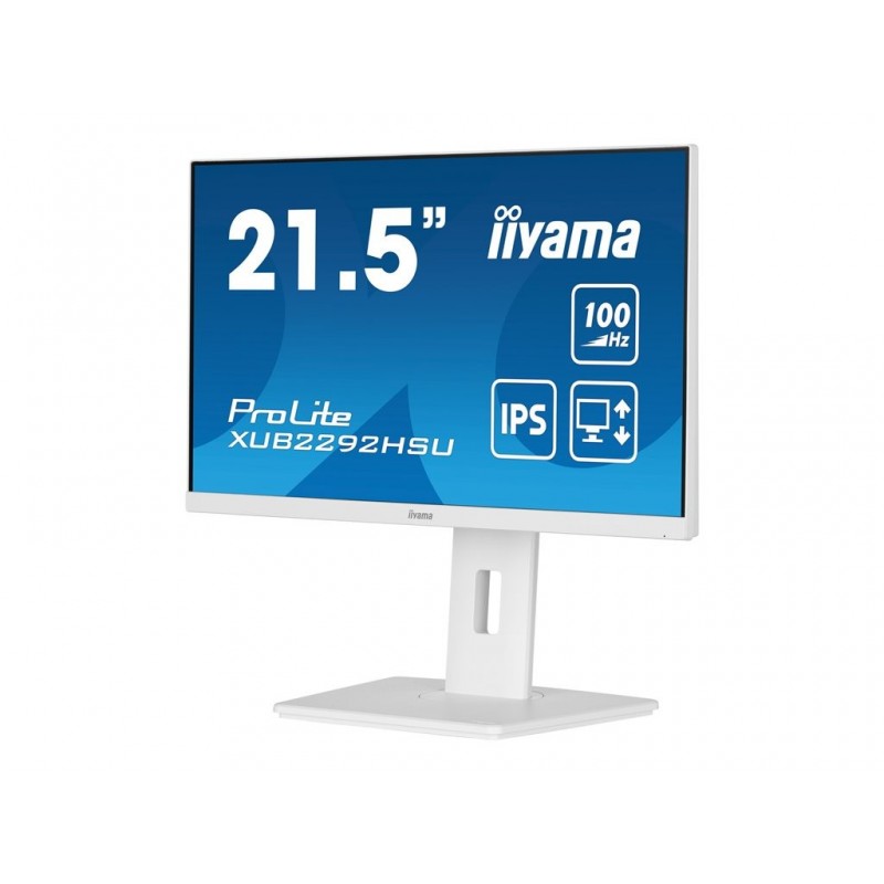 IIYAMA XUB2292HSU-W6 21.5inch ETE IPS FHD 100Hz 250cd/m2 0.4ms MPRT Speakers HDMI DP 4xUSB 3.2 15cm Height Adj. White (P)