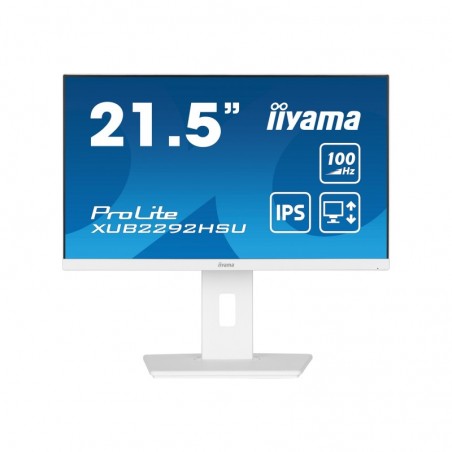 IIYAMA XUB2292HSU-W6 21.5inch ETE IPS FHD 100Hz 250cd/m2 0.4ms MPRT Speakers HDMI DP 4xUSB 3.2 15cm Height Adj. White (P) IIYAMA XUB2292HSU-W6 21.5inch ETE IPS FHD 100Hz 250cd/m2 0.4ms MPRT Speakers HDMI DP 4xUSB 3.2 15cm Height Adj. White (P)