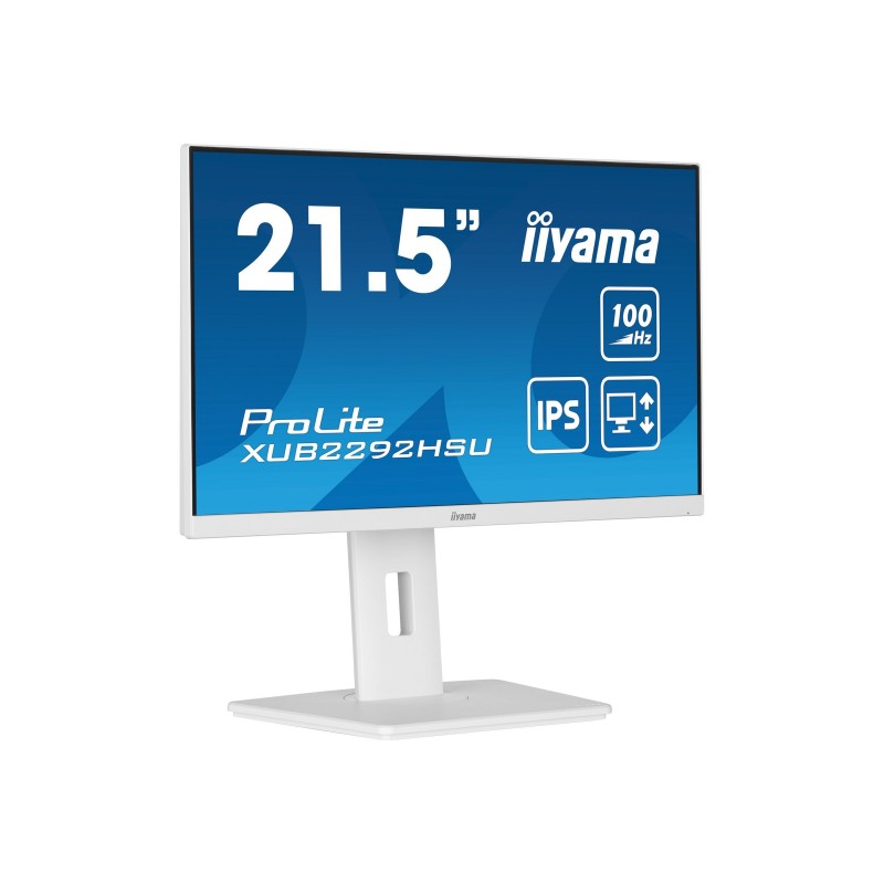 IIYAMA XUB2292HSU-W6 21.5inch ETE IPS FHD 100Hz 250cd/m2 0.4ms MPRT Speakers HDMI DP 4xUSB 3.2 15cm Height Adj. White (P)
