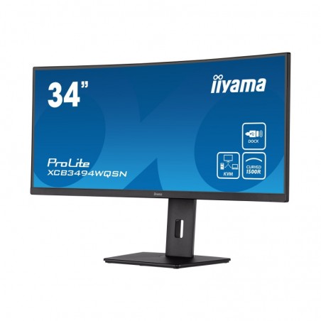 IIYAMA XCB3494WQSN-B5 34inch ETE UW IPS-panel 3440x1440 FreeSync 120Hz 300cd/m2 0.4ms HDMI DP KVM USB-C Dock 3xUSB 3.0 Speakers IIYAMA XCB3494WQSN-B5 34inch ETE UW IPS-panel 3440x1440 FreeSync 120Hz 300cd/m2 0.4ms HDMI DP KVM USB-C Dock 3xUSB 3.0 Speakers