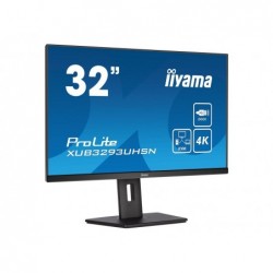 IIYAMA XUB3293UHSN-B5 32inch ETE IPS 3840x2160 UHD 1000:1 350cd/m2 4ms HDMI DP USB-C Dock LAN 65W PD Speakers 15cm Height Adj. (