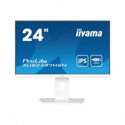IIYAMA XUB2497HSN-W2 24inch IPS FHD 300cd/m2 1ms HDMI DP DP OUT 3xUSB 3.2 USB C 7.5W LAN Speakers 15cm Height Adj. Stand White (