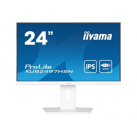 IIYAMA XUB2497HSN-W2 24inch IPS FHD 300cd/m2 1ms HDMI DP DP OUT 3xUSB 3.2 USB C 7.5W LAN Speakers 15cm Height Adj. Stand White ( IIYAMA XUB2497HSN-W2 24inch IPS FHD 300cd/m2 1ms HDMI DP DP OUT 3xUSB 3.2 USB C 7.5W LAN Speakers 15cm Height Adj. Stand White (