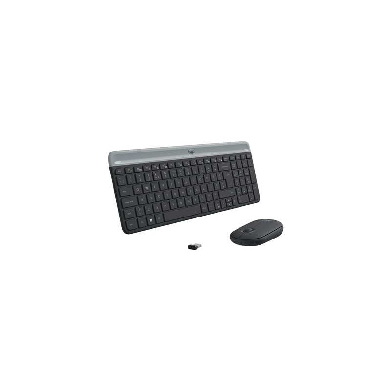 LOGITECH Slim Wireless Keyboard and Mouse Combo MK470 - GRAPHITE - CH - CENTRAL