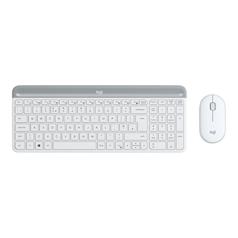 LOGITECH Slim Wireless Combo MK470 Keyboard and mouse set wireless 2.4 GHz Nordic off-white (PAN)