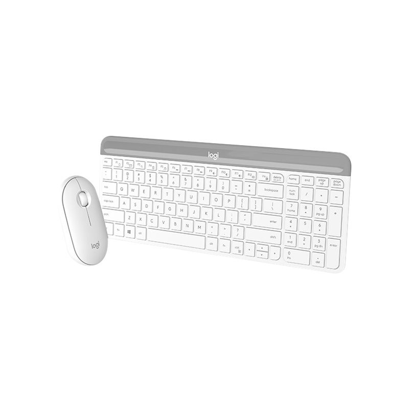 LOGITECH Slim Wireless Keyboard and Mouse Combo MK470 - OFFWHITE - UK - INTNL