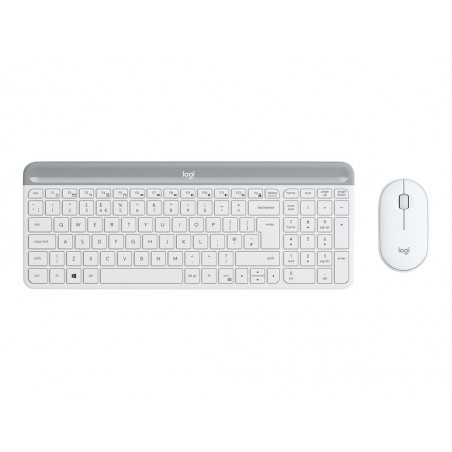 LOGITECH Slim Wireless Keyboard and Mouse Combo MK470 - OFFWHITE - UK - INTNL