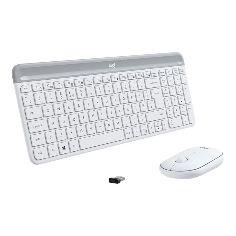LOGITECH Slim Wireless Keyboard and Mouse Combo MK470 - OFFWHITE - UK - INTNL