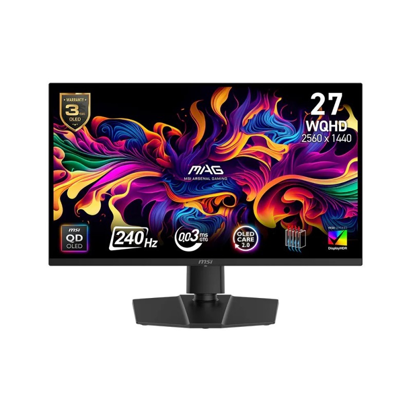 Monitor MAG 271QP QD-OLED X 24/26.5 cali/FLAT/QD-LED/WQHD/240Hz/Black Monitor MAG 271QP QD-OLED X 24/26.5 cali/FLAT/QD-LED/WQHD/240Hz/Black