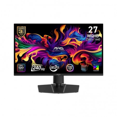Monitor MAG 271QP QD-OLED X 24/26.5 cali/FLAT/QD-LED/WQHD/240Hz/Black Monitor MAG 271QP QD-OLED X 24/26.5 cali/FLAT/QD-LED/WQHD/240Hz/Black