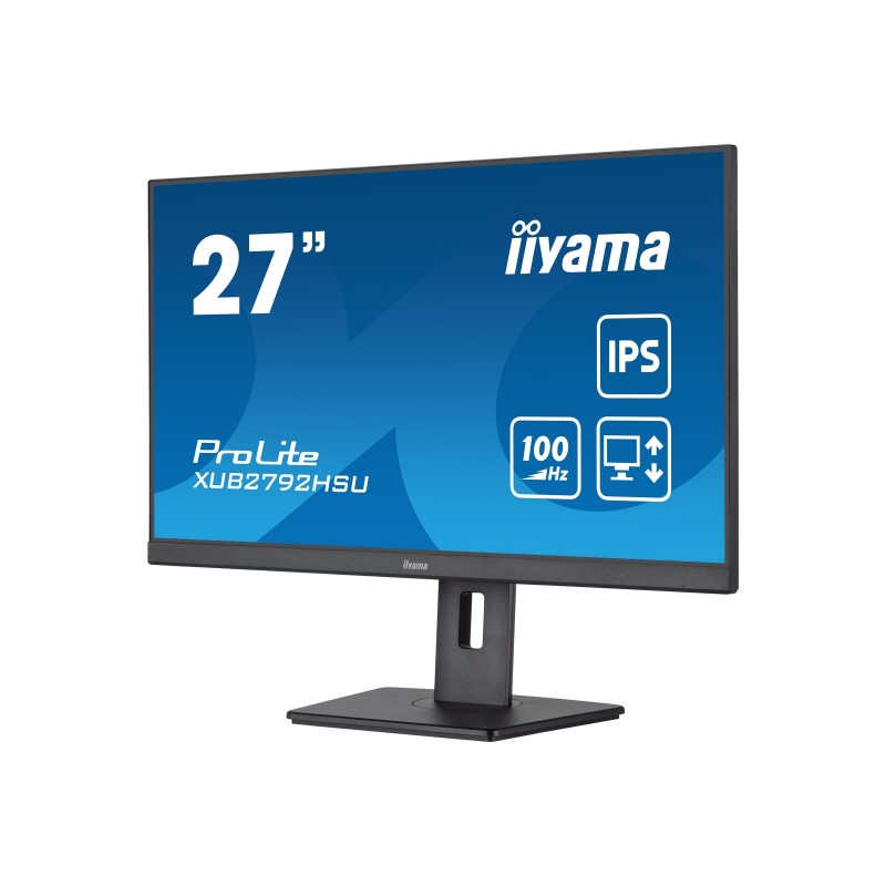 IIYAMA XUB2792HSU-B6 27inch ETE IPS-panel FHD 100Hz 250cd/m2 0.4ms HDMI DP Speakers 15cm Height Adj. Stand (P)