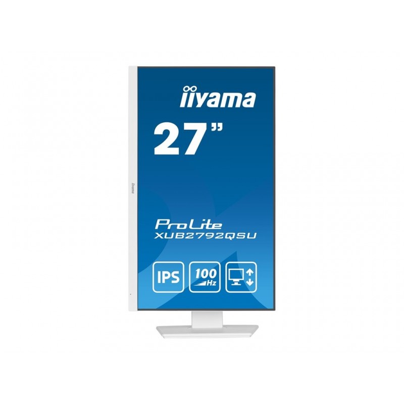 IIYAMA XUB2792QSU-W6 27inch ETE IPS 2560x1440 100Hz 250cd/m2 0.4ms HDMI DP 4xUSB 3.2 Speakers FreeSync 15cm Height Adj. White (P