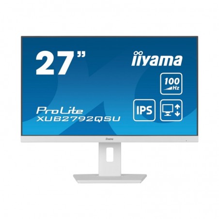 IIYAMA XUB2792QSU-W6 27inch ETE IPS 2560x1440 100Hz 250cd/m2 0.4ms HDMI DP 4xUSB 3.2 Speakers FreeSync 15cm Height Adj. White (P IIYAMA XUB2792QSU-W6 27inch ETE IPS 2560x1440 100Hz 250cd/m2 0.4ms HDMI DP 4xUSB 3.2 Speakers FreeSync 15cm Height Adj. White (P