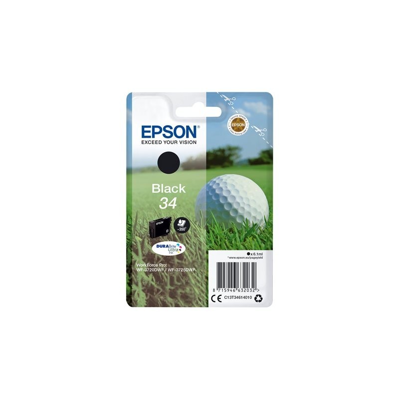 EPSON C13T34614010 Tusz EPSON Golf ball Singlepack Black 34 DURABrite Ultra 6,1 ml