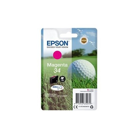 EPSON C13T34634010 Tusz Golf ball Singlepack EPSON Magenta 34 DURABrite Ultra 4,2 ml EPSON C13T34634010 Tusz Golf ball Singlepack EPSON Magenta 34 DURABrite Ultra 4,2 ml