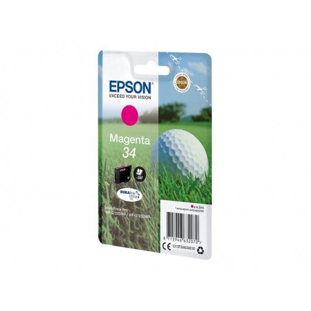 EPSON C13T34634010 Tusz Golf ball Singlepack EPSON Magenta 34 DURABrite Ultra 4,2 ml EPSON C13T34634010 Tusz Golf ball Singlepack EPSON Magenta 34 DURABrite Ultra 4,2 ml
