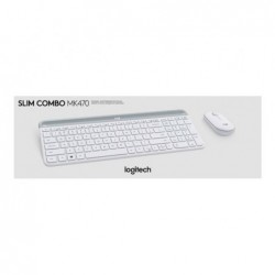 LOGI Slim Wireless Keyboard and Mouse Combo MK470 OFFWHITE (FR)