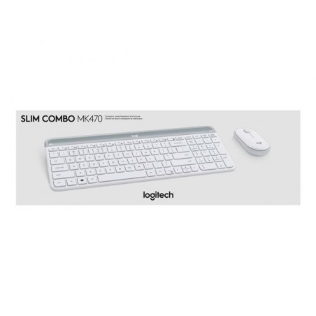 LOGI Slim Wireless Keyboard and Mouse Combo MK470 OFFWHITE (FR)