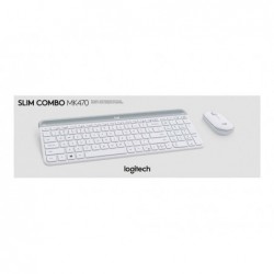 LOGI Slim Wireless Keyboard and Mouse Combo MK470 OFFWHITE (FR)