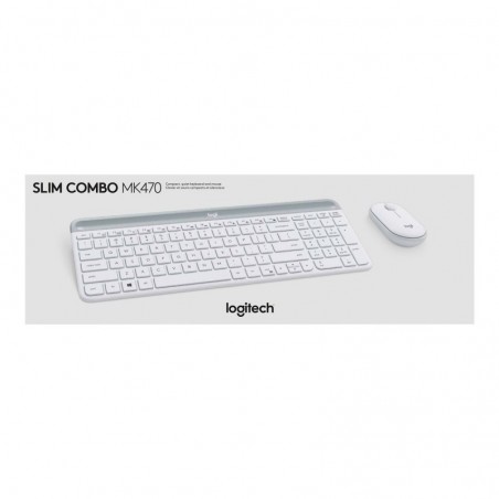 LOGI Slim Wireless Keyboard and Mouse Combo MK470 OFFWHITE (FR)