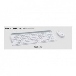 LOGI Slim Wireless Keyboard and Mouse Combo MK470 OFFWHITE (FR)