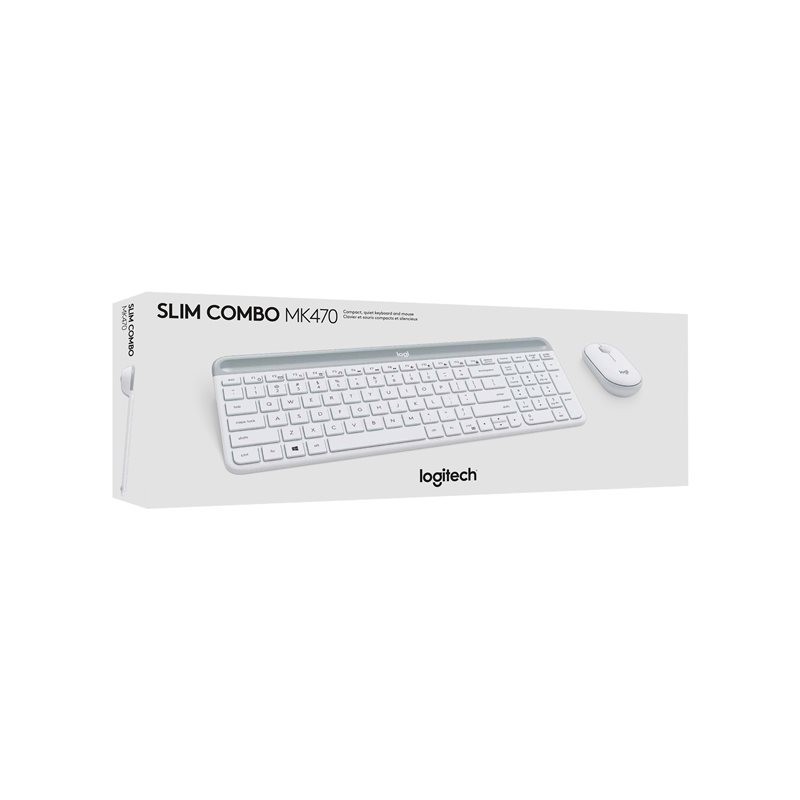 LOGI Slim Wireless Keyboard and Mouse Combo MK470 OFFWHITE (FR)