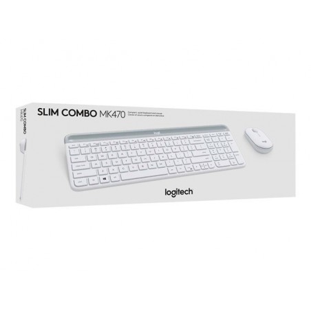 LOGI Slim Wireless Keyboard and Mouse Combo MK470 OFFWHITE (FR)