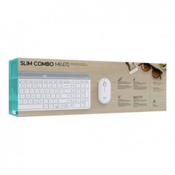 LOGI Slim Wireless Keyboard and Mouse Combo MK470 OFFWHITE (FR)
