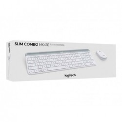 LOGI Slim Wireless Keyboard and Mouse Combo MK470 OFFWHITE (FR)
