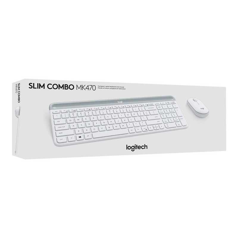 LOGI Slim Wireless Keyboard and Mouse Combo MK470 OFFWHITE (FR)