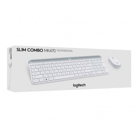 LOGI Slim Wireless Keyboard and Mouse Combo MK470 OFFWHITE (FR)
