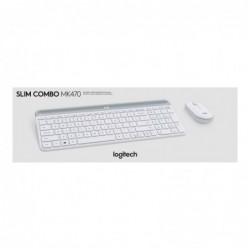LOGI Slim Wireless Keyboard and Mouse Combo MK470 OFFWHITE (FR)