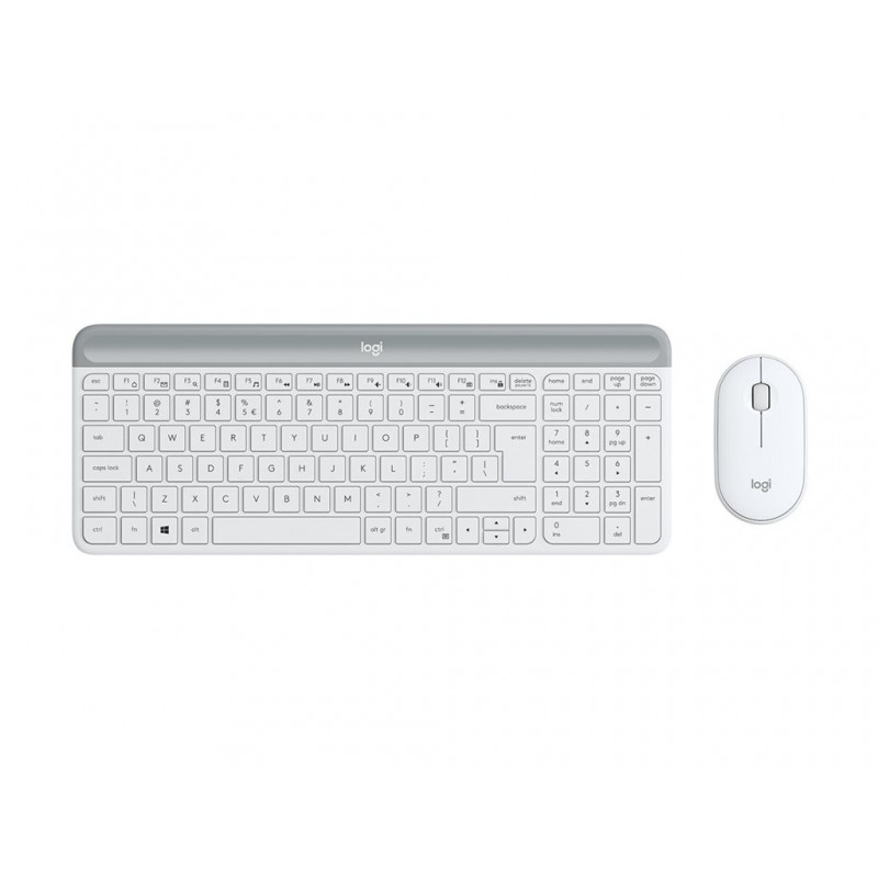 LOGI Slim Wireless Keyboard and Mouse Combo MK470 OFFWHITE (FR)