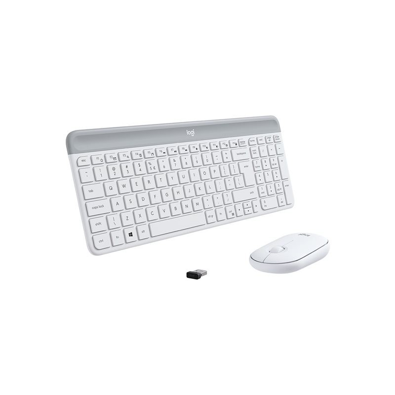 LOGI Slim Wireless Keyboard and Mouse Combo MK470 OFFWHITE (FR)