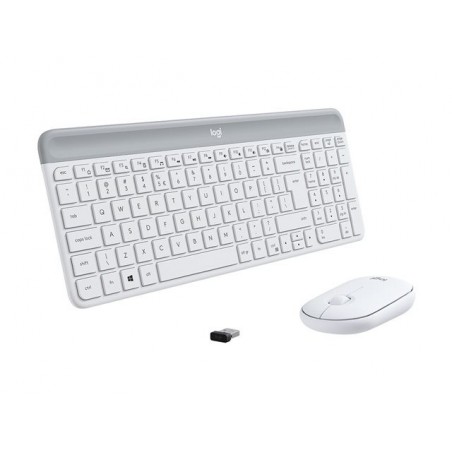 LOGI Slim Wireless Keyboard and Mouse Combo MK470 OFFWHITE (FR)