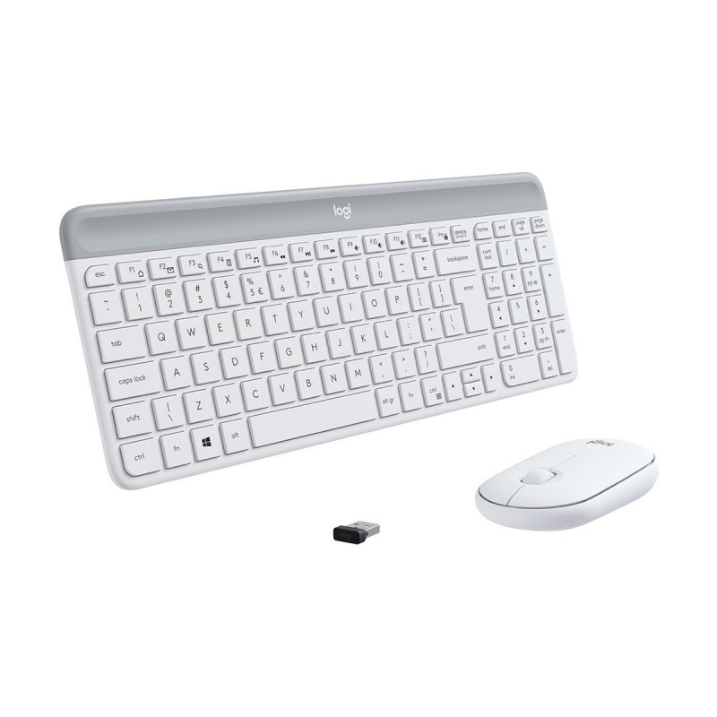 LOGI Slim Wireless Keyboard and Mouse Combo MK470 OFFWHITE (FR)
