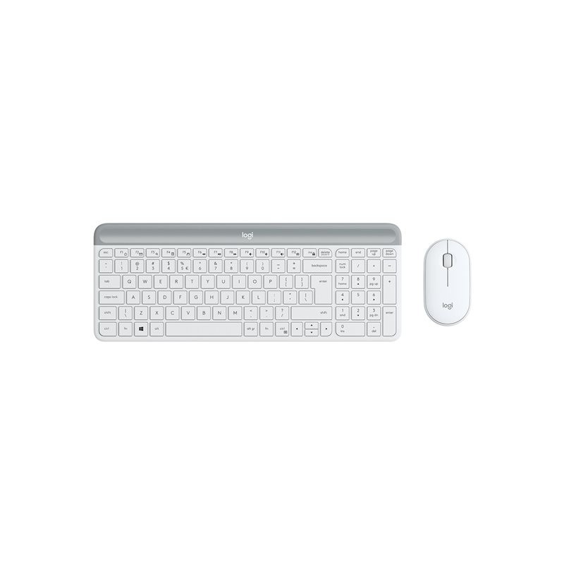 LOGI Slim Wireless Keyboard and Mouse Combo MK470 OFFWHITE (FR)