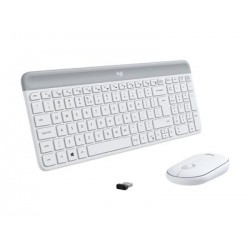LOGI Slim Wireless Keyboard and Mouse Combo MK470 OFFWHITE (FR)