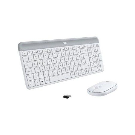 LOGI Slim Wireless Keyboard and Mouse Combo MK470 OFFWHITE (FR)