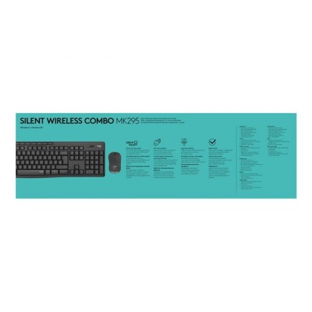 LOGITECH MK295 Silent Wireless Combo - GRAPHITE - HEB - INTNL