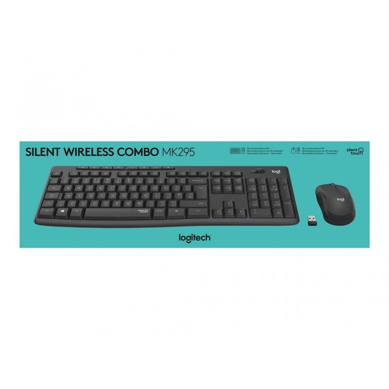 LOGITECH MK295 Silent Wireless Combo - GRAPHITE - HEB - INTNL