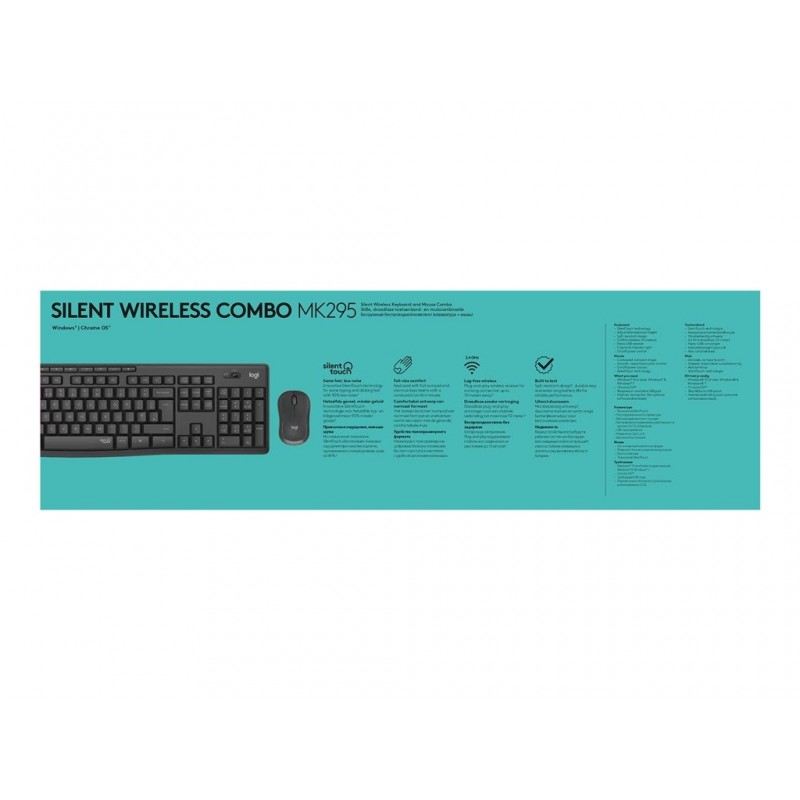 LOGITECH MK295 Silent Wireless Combo - GRAPHITE - HEB - INTNL