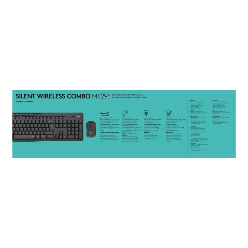 LOGITECH MK295 Silent Wireless Combo - GRAPHITE - HEB - INTNL