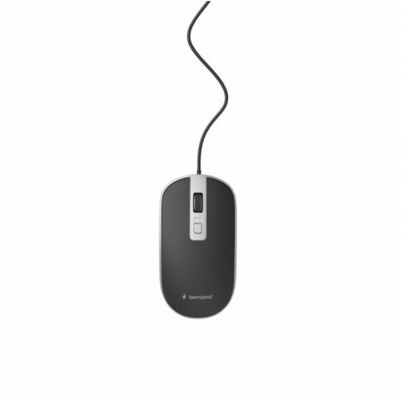 Mysz optyczna USB 1.35m czarno-srebrna 